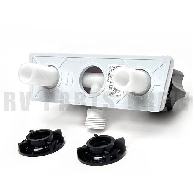 Jayco RV Shower Faucet / Water Diverter with Gray Knobs 0166077 | RV Parts Crew, OEM Replacement RV & Trailer Parts