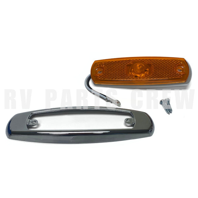 Jayco RV Amber LED Clearance Light with Chrome Bezel 0202405 | RV Parts Crew, OEM Replacement RV & Trailer Parts