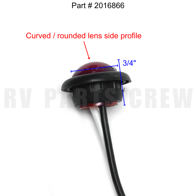 Jayco RV Round 3/4" Clearance Light Red LED 2016866 | RV Parts Crew, OEM Replacement RV & Trailer Parts