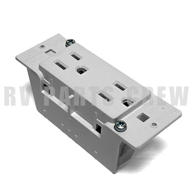 Jayco RV 15 AMP Power Outlet Receptacle in White 0158549 | RV Parts Crew, OEM Replacement RV & Trailer Parts