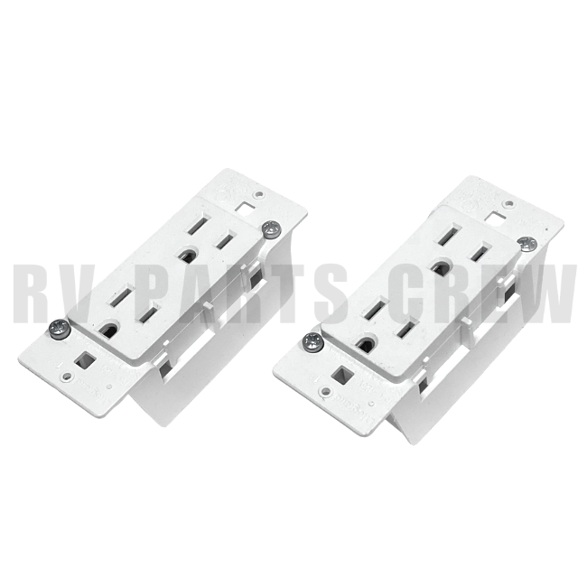 Jayco RV 15 AMP Power Outlet Receptacle in White 0158549 | RV Parts Crew, OEM Replacement RV & Trailer Parts
