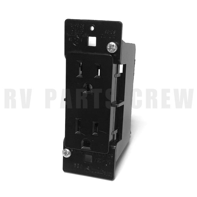 Jayco RV 15 AMP Power Outlet Receptacle in Black 0218062 | RV Parts Crew, OEM Replacement RV & Trailer Parts