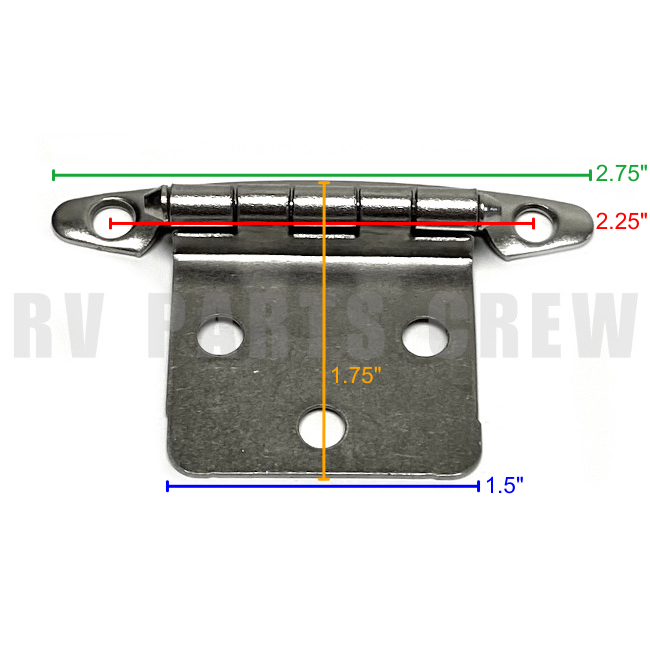 Jayco RV Cabinet Hinge in Satin Nickel 0175409 | RV Parts Crew, OEM Replacement RV & Trailer Parts