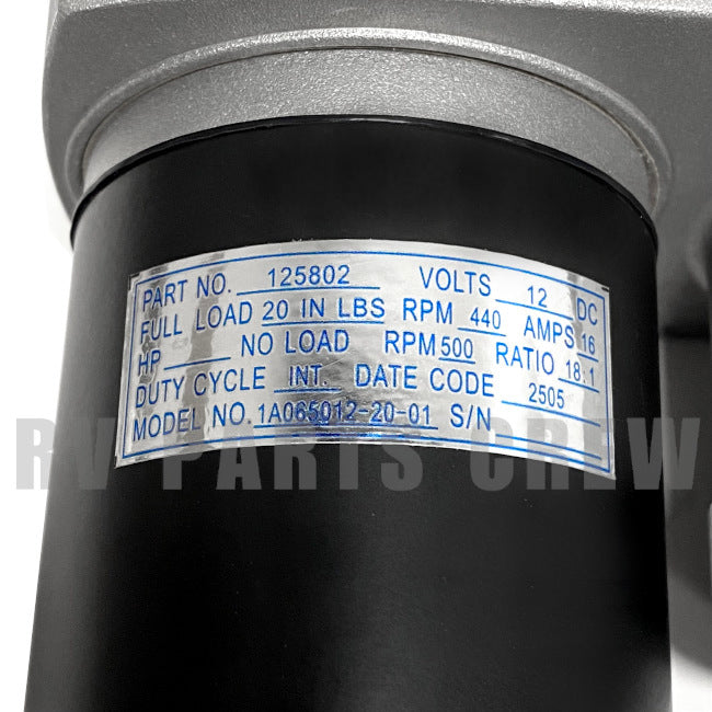 Jayco RV 18:1 Lippert Slide Out Motor w/o Actuator 0502502 | RV Parts Crew, OEM Replacement RV Parts