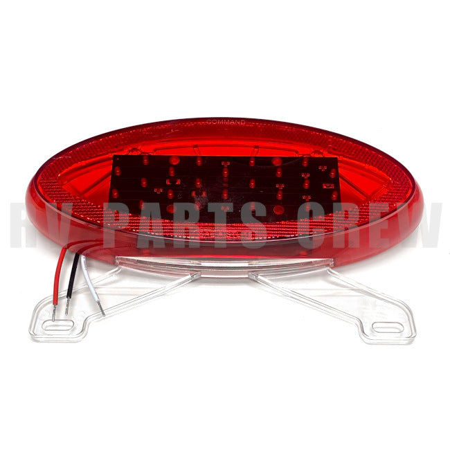 Jayco RV Red Oval Tail Light With License Bracket 9.5" x 4" LED 3-Wire 0276308 | RV Parts Crew, OEM Replacement RV & Trailer Parts