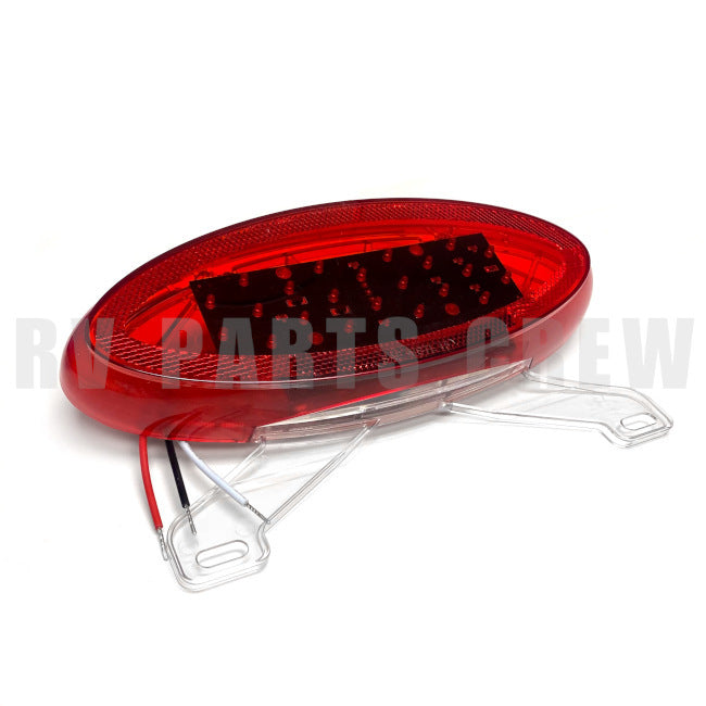 Jayco RV Red Oval Tail Light With License Bracket 9.5" x 4" LED 3-Wire 0276308 | RV Parts Crew, OEM Replacement RV & Trailer Parts