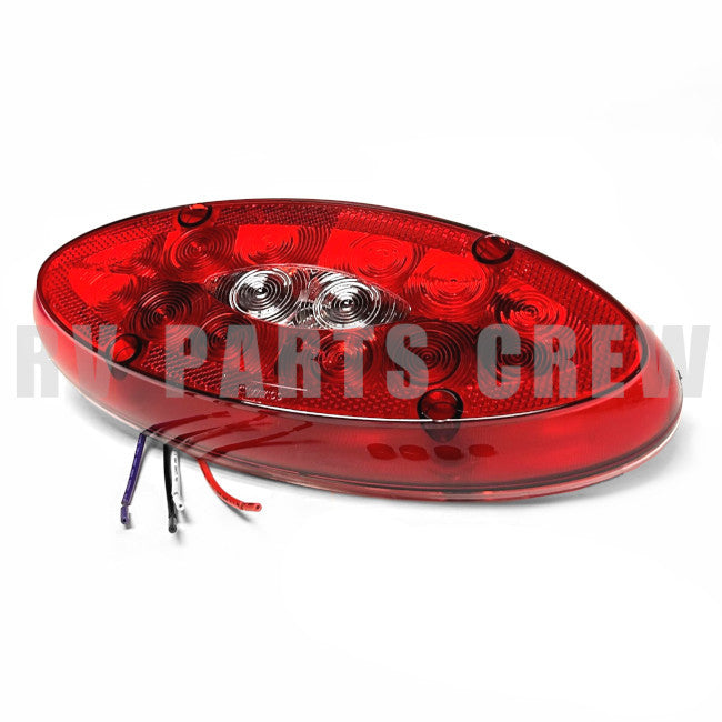 Jayco RV Red Oval Tail Light 9.5" x 4" LED 4-Wire 0317627 | RV Parts Crew, OEM Replacement RV & Trailer Parts