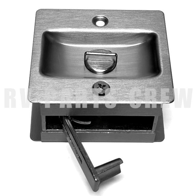 Jayco RV Sliding Door Lock in Satin Nickel 0177458 | RV Parts Crew, OEM Replacement RV & Trailer Parts