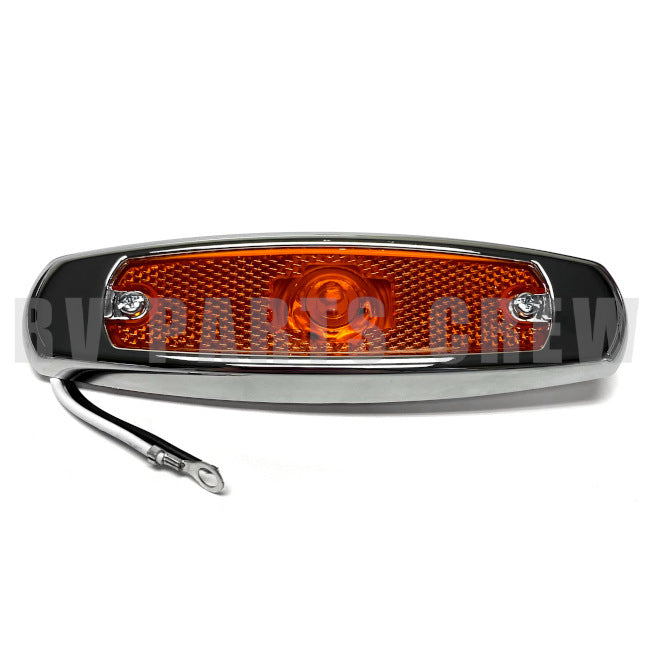 Jayco RV Amber LED Clearance Light with Chrome Bezel 0202405 | RV Parts Crew, OEM Replacement RV & Trailer Parts