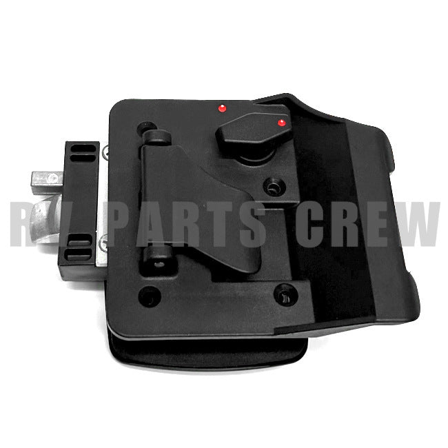 Jayco RV Entry Door Handle Lock Kit  4.5" x 3.5", No Cylinders, Black 0284016 | RV Parts Crew, OEM Replacement RV & Trailer Parts