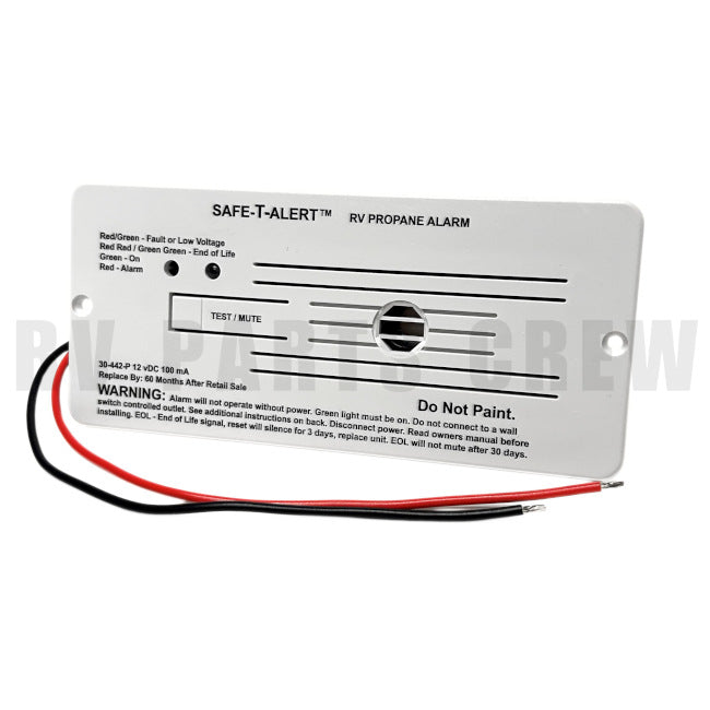 Jayco RV Safe-T-Alert Propane Alarm Detector 12V White Horizontal 0710372 | RV Parts Crew, OEM Replacement RV & Trailer Parts