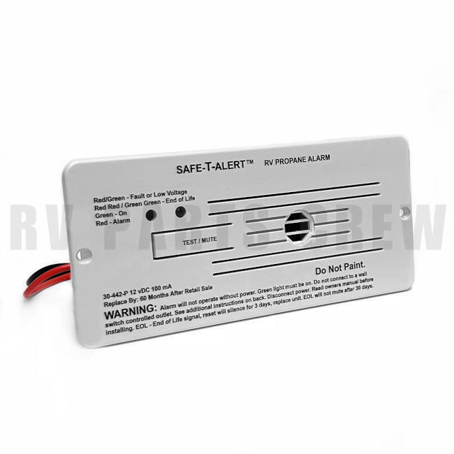 Jayco RV Safe-T-Alert Propane Alarm Detector 12V White Horizontal 0710372 | RV Parts Crew, OEM Replacement RV & Trailer Parts