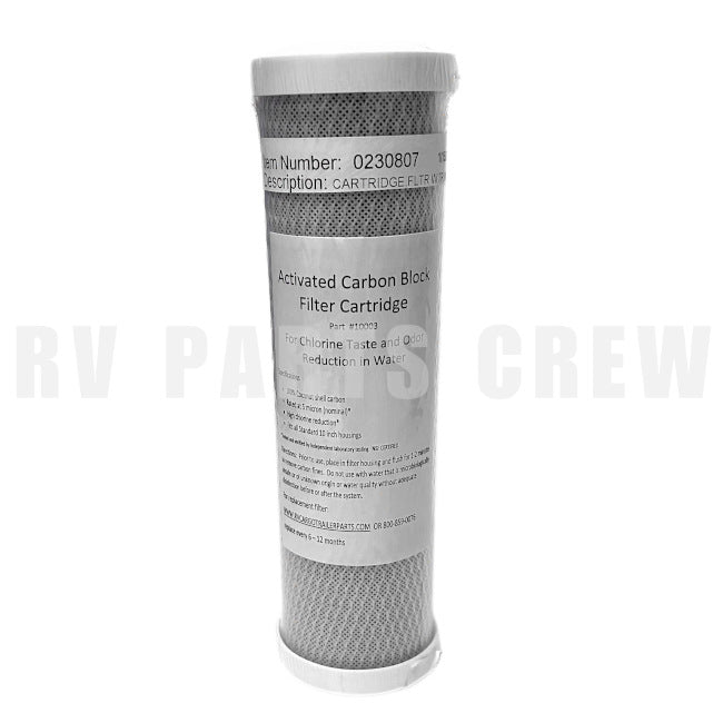 Jayco RV Carbon Block Water Filter Cartridge 10" Standard 0230807 | RV Parts Crew, OEM Replacement RV & Trailer Parts