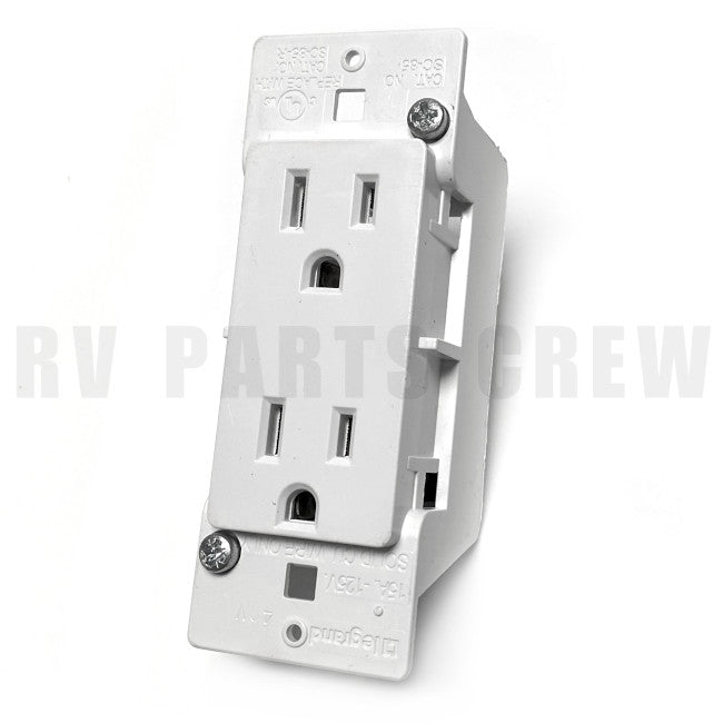 Jayco RV 15 AMP Power Outlet Receptacle in White 0158549 | RV Parts Crew, OEM Replacement RV & Trailer Parts