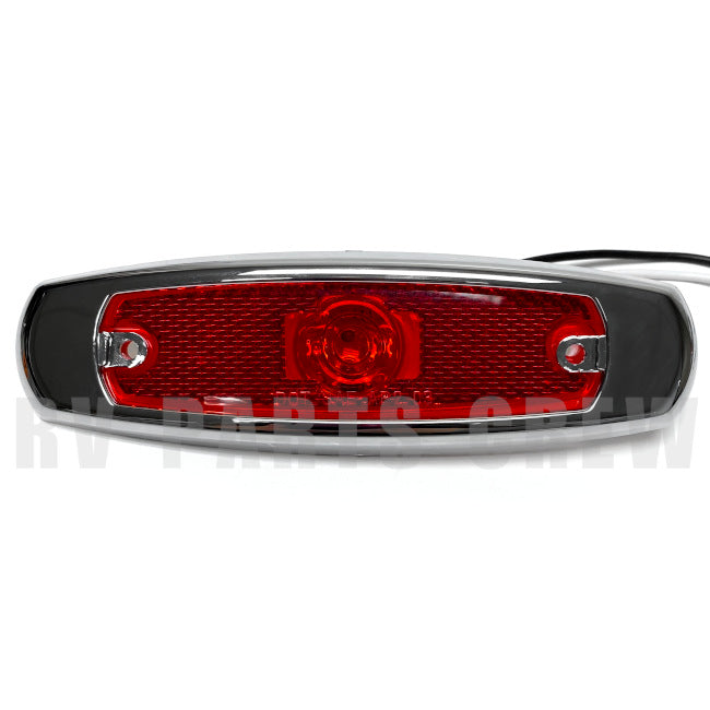 Jayco RV Red LED Clearance Light with Chrome Bezel 0202406 | RV Parts Crew, OEM Replacement RV & Trailer Parts