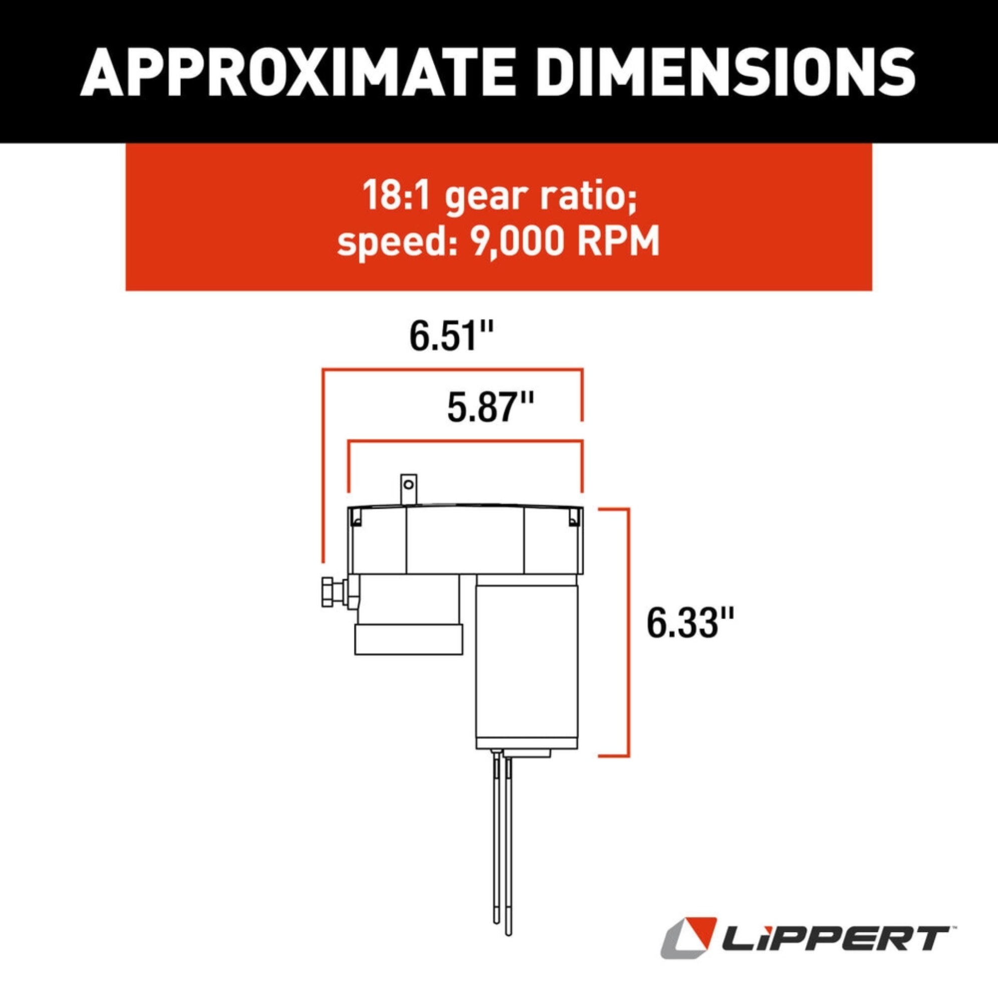 Jayco RV 18:1 Lippert Slide Out Motor w/o Actuator 0502502 | RV Parts Crew, OEM Replacement RV Parts