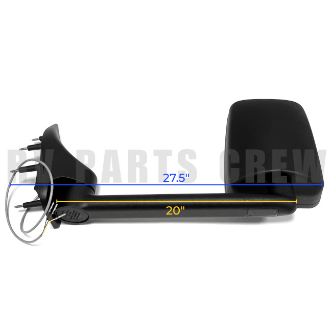 Jayco RV Velvac Mirror Head Assembly Black, Roadside (LH) 0231538 | RV Parts Crew, OEM Replacement RV Parts