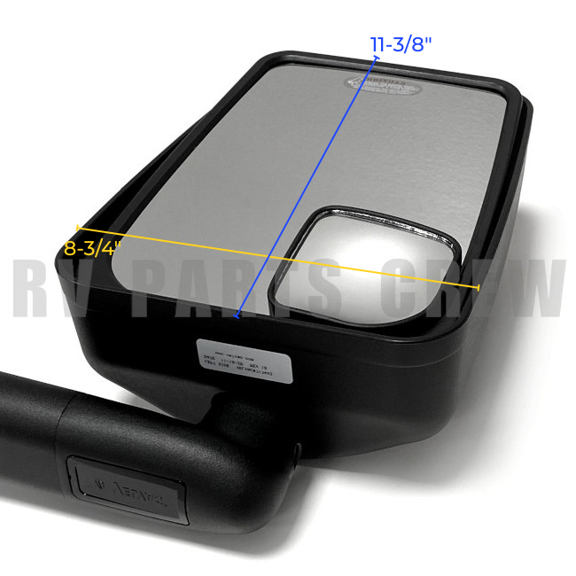 Jayco RV Velvac Mirror Head Assembly Black, Curbside (RH) 0231539 | RV Parts Crew, OEM Replacement RV Parts