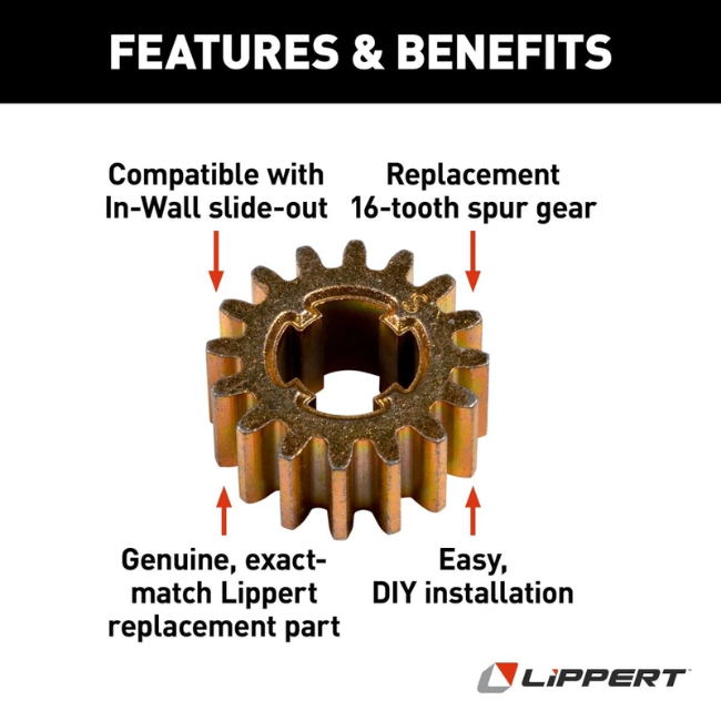 Jayco RV 16-Tooth Spur Gear for In-Wall Slide Out 0273624 | RV Parts Crew, OEM Replacement RV & Trailer Parts