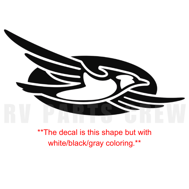 Jayco RV Bird Logo Decal 26.44" x 12.79" White/Black/Gray 2025111 | RV Parts Crew, OEM Replacement RV & Trailer Parts