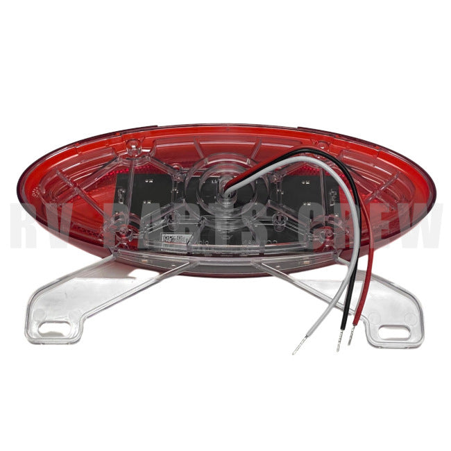 Jayco RV Red Oval Tail Light With License Bracket 9.5" x 4" LED 3-Wire 0276308 | RV Parts Crew, OEM Replacement RV & Trailer Parts